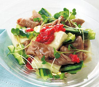 牛肉と豆腐のつるりん冷しゃぶ