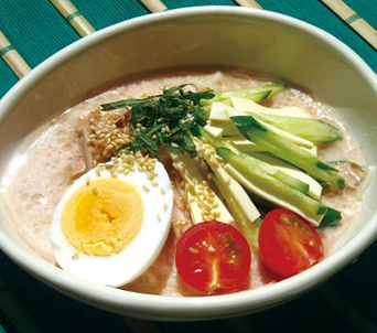 ツナと豆乳のトマト風味スープそうめん