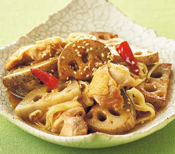 皮つきレンコンと鶏肉のシャキシャキ南蛮