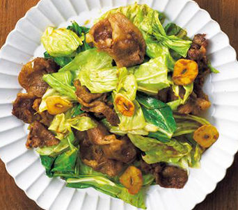 春キャベツの牛カレー炒め