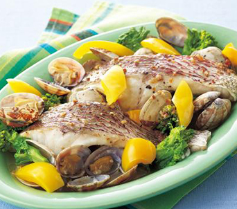 レンジで鯛のアクアパッツァ