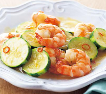 レンジでガーリックシュリンプ