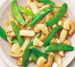 絹さやのオイスターマヨ炒め