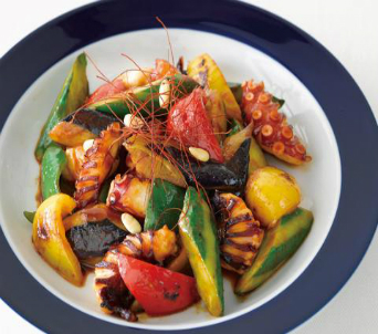 タコと野菜のコチュジャン炒め