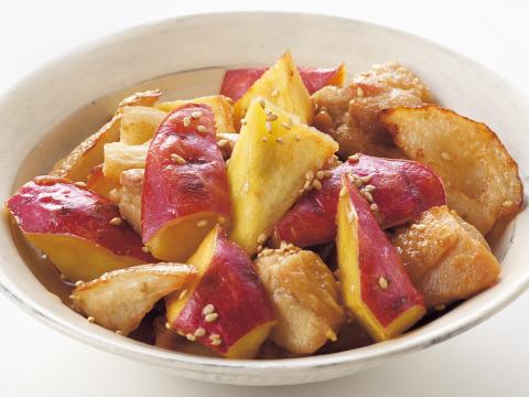 さつまいもの甘酢チキン