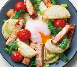 かぶとベーコンのシーザー炒め