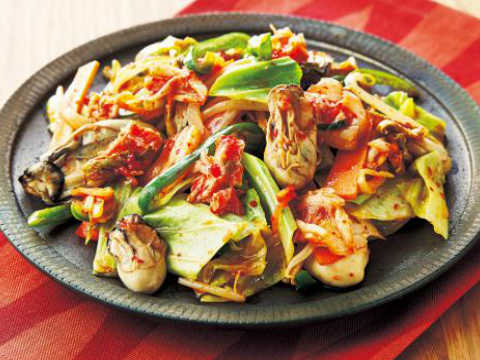 かきのキムチ炒め