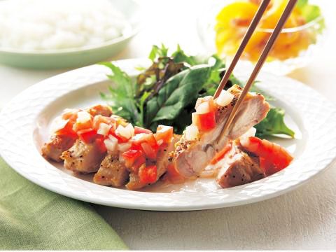 らっきょうソースのチキンソテー