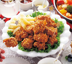 グラノーラ衣のクリスピーフライドチキン