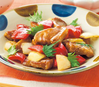 豚肉と玉ねぎの黒酢炒め