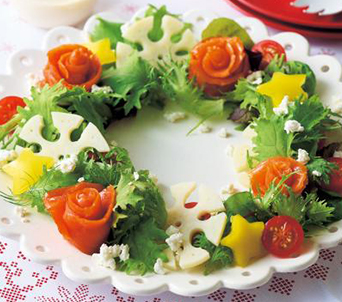 クリスマスリースサラダ