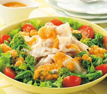 豚しゃぶと春野菜のサラダ　にんじんドレッシング