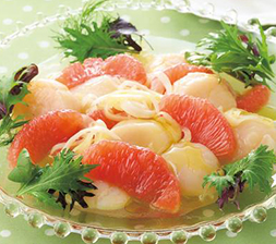 ホタテとグレープフルーツの春色マリネサラダ