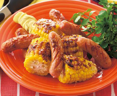 とうもろこしとウインナーのバーベキューグリル