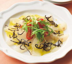 ひらめの塩昆布カルパッチョ