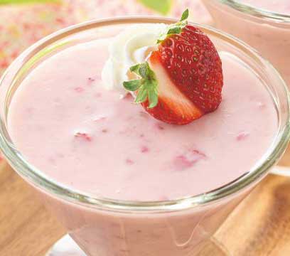 いちごのホワイトチョコプリン