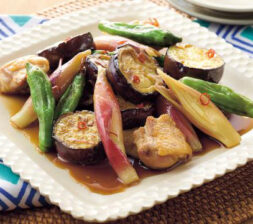 なすとみょうがと鶏肉の南蛮漬け