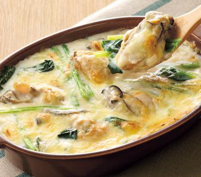 かきとほうれん草のグラタン