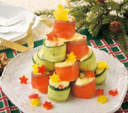 サーモンとキュウリのポテサラロールツリー