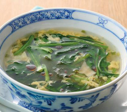 ほうれん草と卵の酸辣湯風