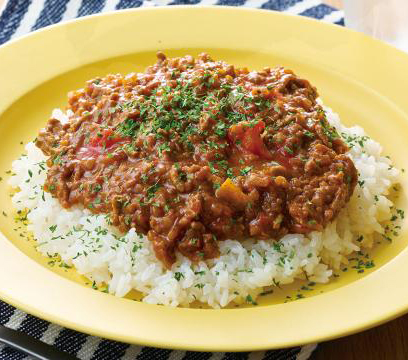 レンジで無水トマトキーマカレー