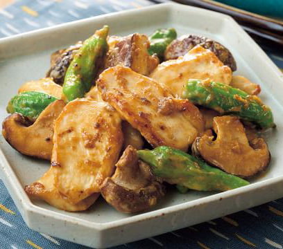 鶏むね肉としいたけのみそ焼き